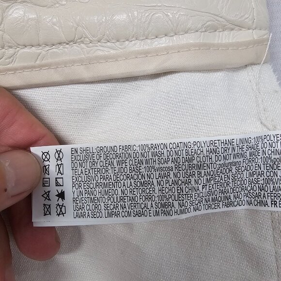 Ivory Embossed Faux Leather Mini Skort Shorts Party Club Rave M - Picture 7 of 10